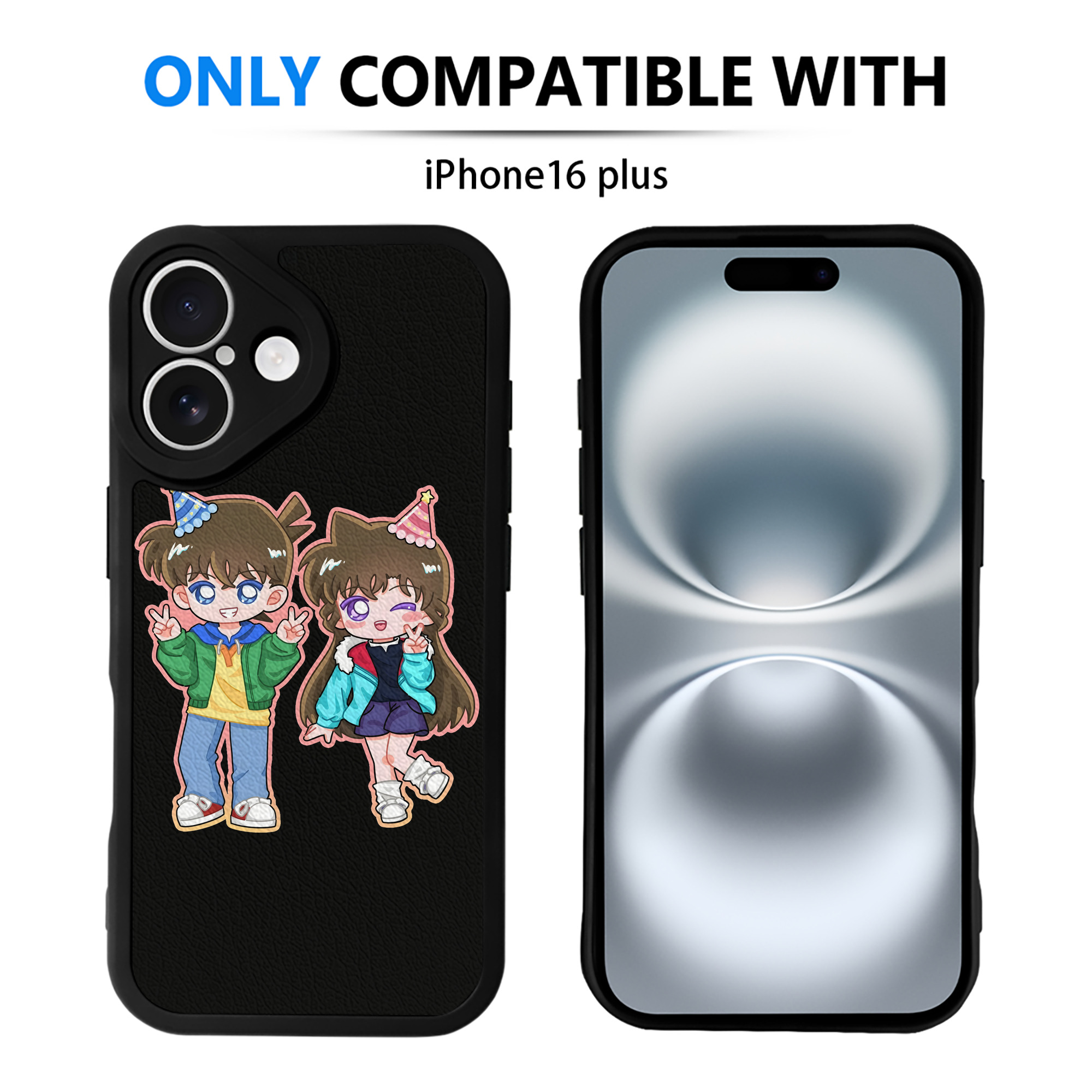 （画像用） 名探偵コナン 毛利 蘭 もうり らん、モーリ ラン Detective Conan Rachel Moore 【iPhone 16シリーズ対応】シリコンスマホケース（レザー調） 材質：シリコン